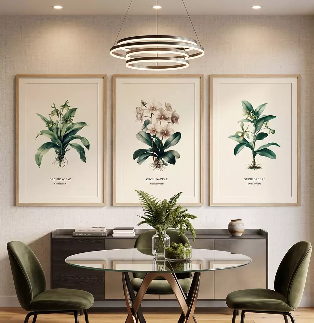 Kit Quadro Decorativo Floral Orquídeas